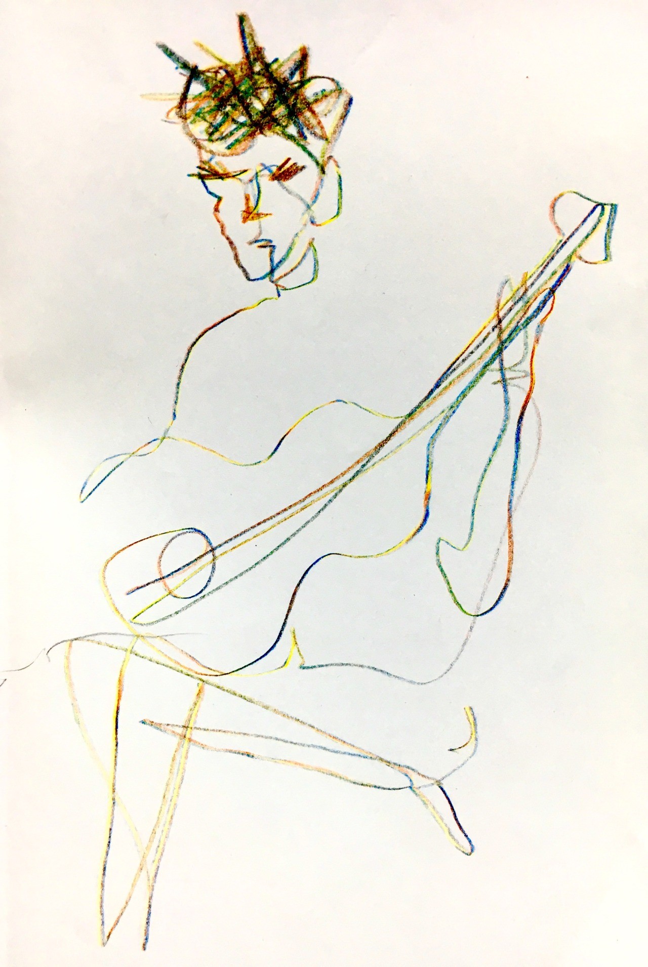 Schiele tocando la guitarra